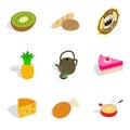 Fruit tree icons set, isometric style Royalty Free Stock Photo