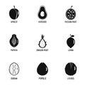 Fruit tree icons set, simple style Royalty Free Stock Photo
