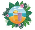 Fruit tropical smoothie drink cartoon