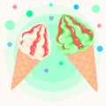 Fruit and vanilla ice cream will give you double pleasure