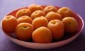 Fruit vase with delicate peaches Royalty Free Stock Photo
