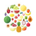 Fruit vector circle background. Modern flat design. Royalty Free Stock Photo