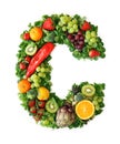 Fruit and vegetable alphabet Royalty Free Stock Photo