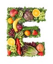 Fruit and vegetable alphabet Royalty Free Stock Photo