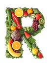 Fruit and vegetable alphabet Royalty Free Stock Photo