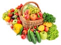 Fruit and vegetable in basket Royalty Free Stock Photo