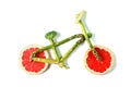 Fruit or vegetable bike on a white isolated background Royalty Free Stock Photo