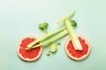 Fruit or vegetable bike on a white isolated background Royalty Free Stock Photo