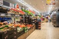 Fruit and vegetable grocery section inside Lidl supermarket food shop store