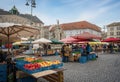 Daily fruit and vegetable market at Cabbage Market Square Zelny trh - Brno, Czech Republic Royalty Free Stock Photo