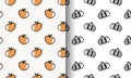 Fruit Vegetable Pattern Peach Garlic Royalty Free Stock Photo