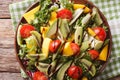 Fruit vegetable salad of mango, avocado, kiwi, tomato and lettuc Royalty Free Stock Photo