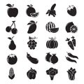 fruit and vegetable silhouettes. Vector illustration decorative design