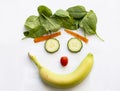 A fruit and vegetable smiley face Royalty Free Stock Photo