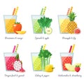 Fruit and vegetable smoothie (juice) vector concept. Menu element for cafe.