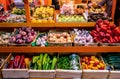 Fruit and vegetable stall at the market Royalty Free Stock Photo