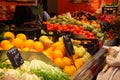 Fruit and vegetable stand at market,Barcelona Royalty Free Stock Photo