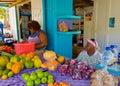 A fruit and vegetable stand in the tropics Royalty Free Stock Photo