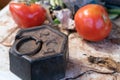 Fruit and vegetables in baskets at the farmers market Royalty Free Stock Photo