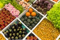 Fruit and vegetables display at the agriculture exhibition in Thailand