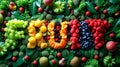 fruit and vegetables the fruity theme with naturalistic. Royalty Free Stock Photo