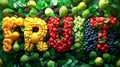 fruit and vegetables the fruity theme with naturalistic. Royalty Free Stock Photo