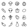 Fruit and vegetables icon set Royalty Free Stock Photo