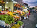 Fruit and vegetables for sale at a market stall in Phnom Penh, Cambodia