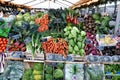 Fruit and vegetables shoppers at fruit and vegetables vendor