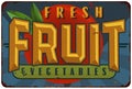 Fruit and Vegetables Tin Sign Label