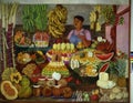 The fruit vendor oil painting by Olga costa