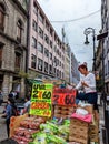 Fruit vendor selling on the streets of Mexico City Royalty Free Stock Photo