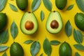 Fruit view healthy raw exotic food background avocado vegetarian slice tropical top pattern green