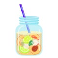 Fruit water icon, summer beverage and cold drink