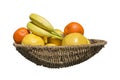 Fruit in a wicker basket Royalty Free Stock Photo