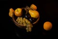 Fruit in a wooden dish