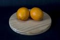 Fruit on a wooden round stand