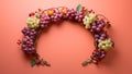 Fruit Wreath on Orange Background