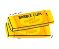 Fruit Yellow Bubble Gum as Sweet Chewing Gum Vector Illustration Royalty Free Stock Photo