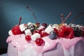 Fruit yoghurt cake Royalty Free Stock Photo