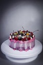 Fruit yoghurt cake Royalty Free Stock Photo
