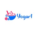 Fruit yogurt logo design. Ice cream vector design Royalty Free Stock Photo