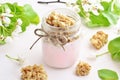 Fruit yogurt with wholegrain crunchy