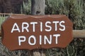 FRUITA, COLORADO - JUNE 23, 2016: Artists Point Overlook Sign Along Rim Rock Drive in Colorado National Monument Royalty Free Stock Photo