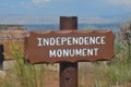 FRUITA, COLORADO - JUNE 23, 2016: Independence Monument Overlook Sign Along Rim Rock Drive in Colorado National Monument Royalty Free Stock Photo