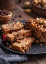 Fruitcake Loaf Sliced on a Plate