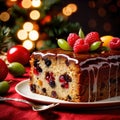 Fruitcake , traditional popular sweet dessert cake