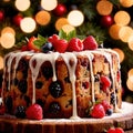 Fruitcake , traditional popular sweet dessert cake