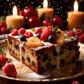 Fruitcake , traditional popular sweet dessert cake