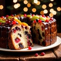 Fruitcake , traditional popular sweet dessert cake